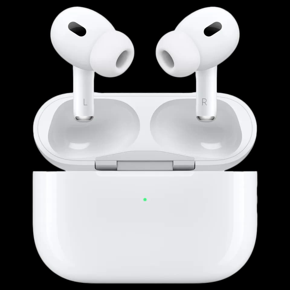 AirPod 2 Pros earbuds in charging case